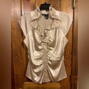 Etcetera gold sleeveless silk blouse Size 12